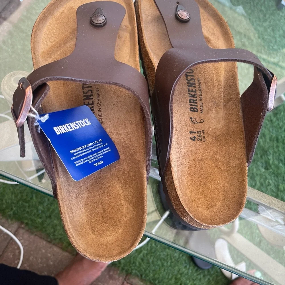 NIB Birkenstock Gizeh Oiled Leather In Habana 7953062